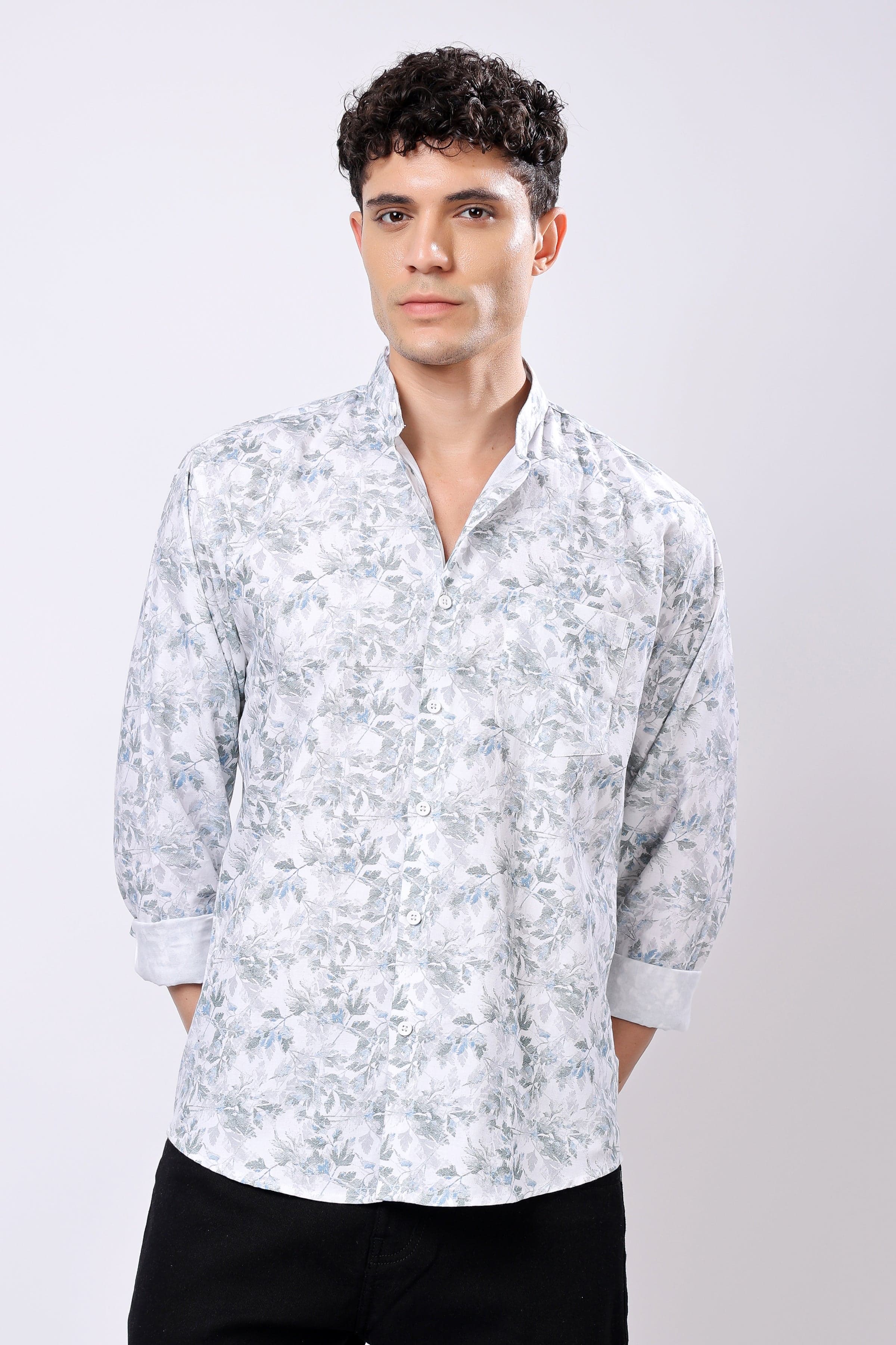 Leafy Vibe Long Sleeve Casual Shirt for Everyday Style