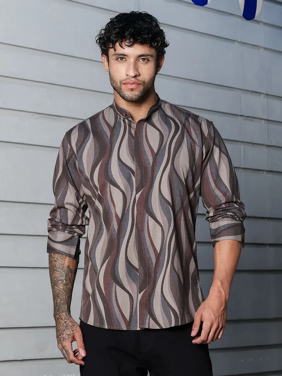 Abstract Flair: Stylish Full Sleeve Casual Shirt for Everyday Wear - Image 1