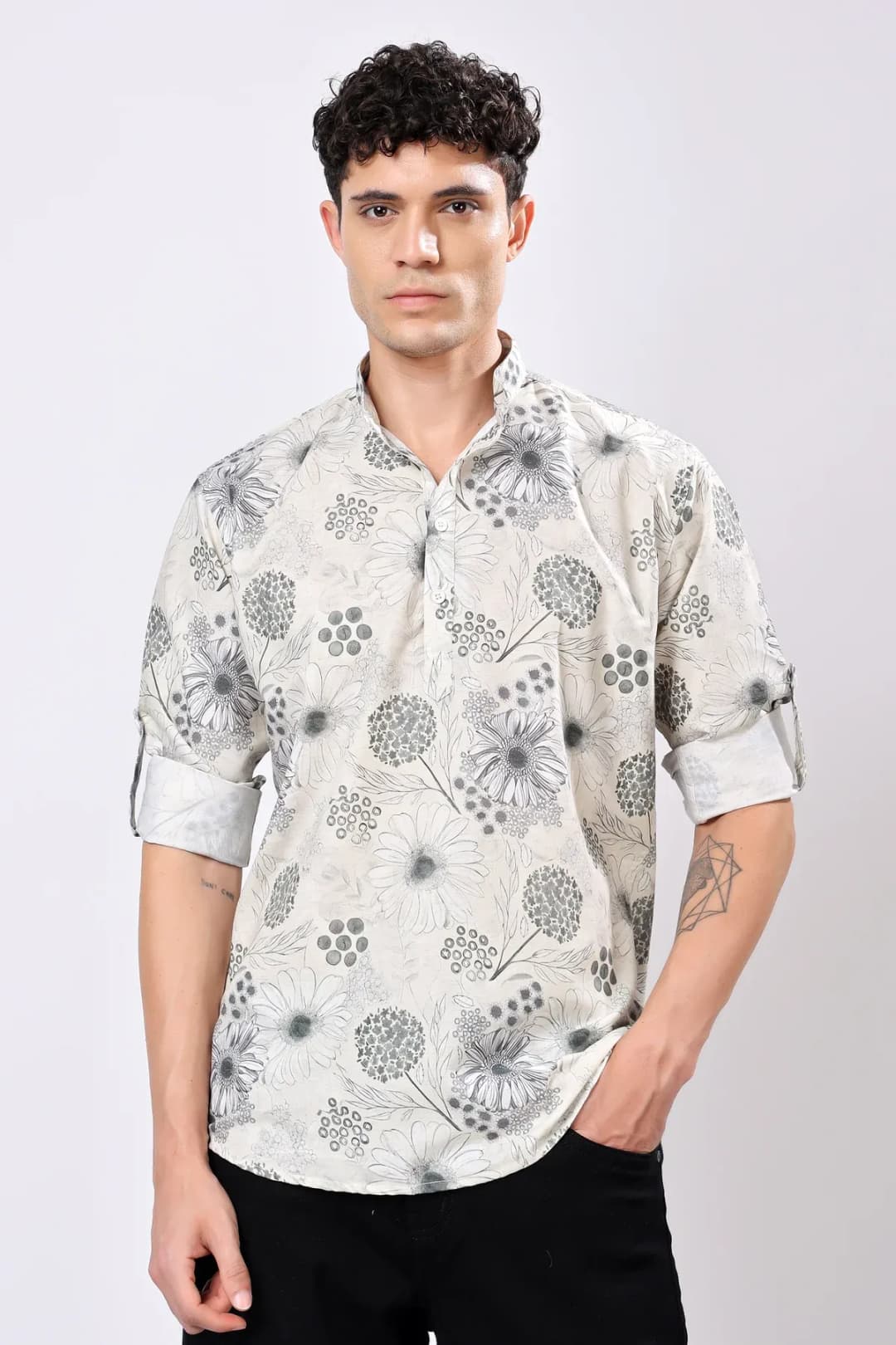 Blossom Vibe: Casual Print Shirt - Long Sleeve Fashion - Image 1